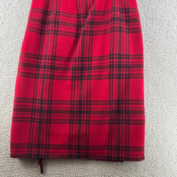 Eddie Bauer Legend  Blanket Skirt Plaid Red & Black Wool Blend Size 12 - Picture 2 of 6